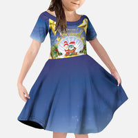 Niue Christmas Family Matching Off Shoulder Maxi Dress and Hawaiian Shirt Seashell Santa Beach Vibes - Polynesian Pride