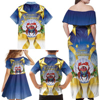 Niue Christmas Family Matching Off Shoulder Maxi Dress and Hawaiian Shirt Seashell Santa Beach Vibes - Polynesian Pride