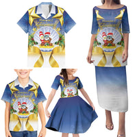Niue Christmas Family Matching Puletasi and Hawaiian Shirt Seashell Santa Beach Vibes - Polynesian Pride