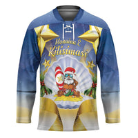Niue Christmas Hockey Jersey Seashell Santa Beach Vibes - Polynesian Pride