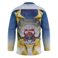Niue Christmas Hockey Jersey Seashell Santa Beach Vibes - Polynesian Pride