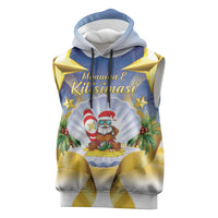 Niue Christmas Sleeveless Hoodie Seashell Santa Beach Vibes - Polynesian Pride