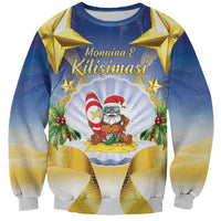 Niue Christmas Sweatshirt Seashell Santa Beach Vibes - Polynesian Pride