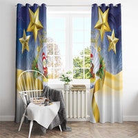 Niue Christmas Window Curtain Seashell Santa Beach Vibes - Polynesian Pride