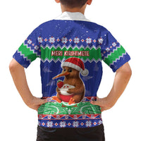 New Zealand Christmas Family Matching Off Shoulder Short Dress and Hawaiian Shirt Have Yourself A Kiwi-tastic Christmas - Polynesian Pride