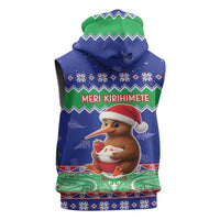 New Zealand Christmas Sleeveless Zip Hoodie Have Yourself A Kiwi-tastic Christmas - Polynesian Pride
