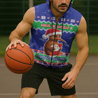 New Zealand Christmas Sleeveless Zip Hoodie Have Yourself A Kiwi-tastic Christmas - Polynesian Pride