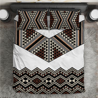 New Zealand Aotearoa Bedding Set Taniko Art Simple Style LT05 Brown - Polynesian Pride