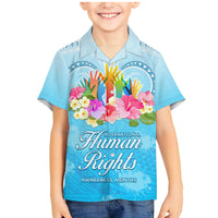 Universal Human Rights Month Family Matching Mermaid Dress and Hawaiian Shirt Polynesian Style LT05 Son's Shirt Blue - Polynesian Pride