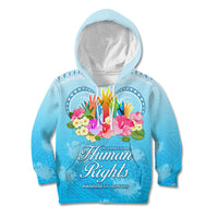 Universal Human Rights Month Kid Hoodie Polynesian Style LT05 Hoodie Blue - Polynesian Pride