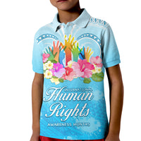 Universal Human Rights Month Kid Polo Shirt Polynesian Style LT05 Kid Blue - Polynesian Pride