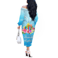 Universal Human Rights Month Off The Shoulder Long Sleeve Dress Polynesian Style LT05 - Polynesian Pride
