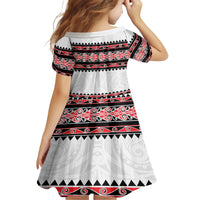 New Zealand Aotearoa Family Matching Short Sleeve Bodycon Dress and Hawaiian Shirt With Kowhaiwhai Pattern Red Version LT05 - Polynesian Pride