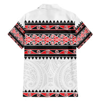 New Zealand Aotearoa Family Matching Short Sleeve Bodycon Dress and Hawaiian Shirt With Kowhaiwhai Pattern Red Version LT05 - Polynesian Pride