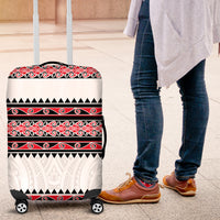 New Zealand Aotearoa Luggage Cover With Kowhaiwhai Pattern Red Version LT05 Red - Polynesian Pride