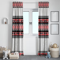 New Zealand Aotearoa Window Curtain With Kowhaiwhai Pattern Red Version LT05 - Polynesian Pride