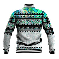 New Zealand Aotearoa Baseball Jacket With Paua Shell Kowhaiwhai Pattern LT05 - Polynesian Pride