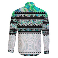 New Zealand Aotearoa Family Matching Tank Maxi Dress and Hawaiian Shirt With Paua Shell Kowhaiwhai Pattern LT05 - Polynesian Pride