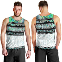 New Zealand Aotearoa Men Tank Top With Paua Shell Kowhaiwhai Pattern LT05 - Polynesian Pride