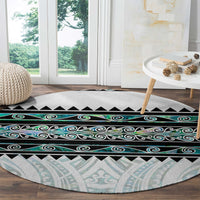 New Zealand Aotearoa Round Carpet With Paua Shell Kowhaiwhai Pattern LT05 - Polynesian Pride