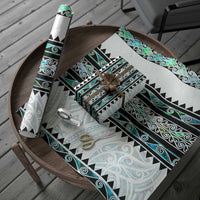 New Zealand Aotearoa Wrapping Paper With Paua Shell Kowhaiwhai Pattern - Polynesian Pride