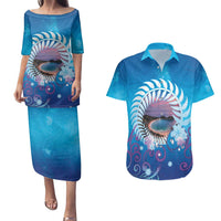 New Zealand Matapouri Beach Landscape Couples Matching Puletasi and Hawaiian Shirt