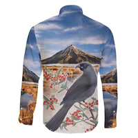 New Zealand Mount Taranaki Landscape Family Matching Tank Maxi Dress and Hawaiian Shirt Kokako Bird Polynesian Style LT05 - Polynesian Pride