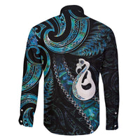 New Zealand Aotearoa Family Matching Short Sleeve Bodycon Dress and Hawaiian Shirt Maori Manaia Paua Shell Glitter Turquoise LT05 - Polynesian Pride