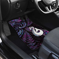 New Zealand Aotearoa Car Mats Maori Manaia Paua Shell Glitter Purple