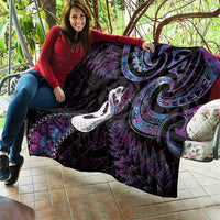 New Zealand Aotearoa Quilt Maori Manaia Paua Shell Glitter Purple