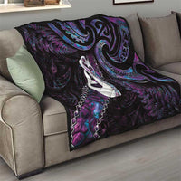 New Zealand Aotearoa Quilt Maori Manaia Paua Shell Glitter Purple