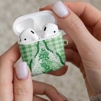 Aloha Hawaii Palaka AirPods Case Green Plumeria Lei LT05 - Polynesian Pride