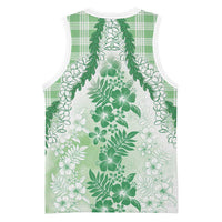 Aloha Hawaii Palaka Basketball Jersey Green Plumeria Lei - Polynesian Pride
