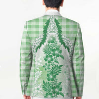 Aloha Hawaii Palaka Blazer Green Plumeria Lei - Polynesian Pride
