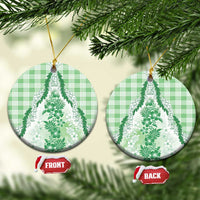 Aloha Hawaii Palaka Ceramic Ornament Green Plumeria Lei - Polynesian Pride