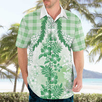 Aloha Hawaii Palaka Hawaiian Shirt Green Plumeria Lei LT05 - Polynesian Pride