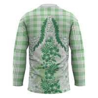 Aloha Hawaii Palaka Hockey Jersey Green Plumeria Lei - Polynesian Pride