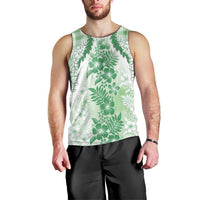 Aloha Hawaii Palaka Men Tank Top Green Plumeria Lei - Polynesian Pride