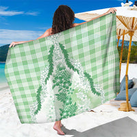 Aloha Hawaii Palaka Sarong Green Plumeria Lei - Polynesian Pride