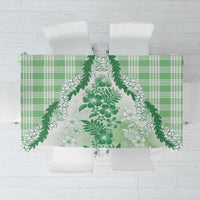 Aloha Hawaii Palaka Tablecloth Green Plumeria Lei - Polynesian Pride