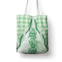 Aloha Hawaii Palaka Tote Bag Green Plumeria Lei - Polynesian Pride