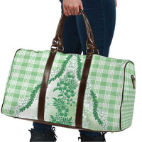 Aloha Hawaii Palaka Travel Bag Green Plumeria Lei - Polynesian Pride