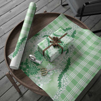 Aloha Hawaii Palaka Wrapping Paper Green Plumeria Lei