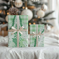 Aloha Hawaii Palaka Wrapping Paper Green Plumeria Lei