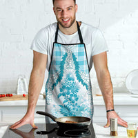 Aloha Hawaii Palaka Apron Blue Plumeria Lei - Polynesian Pride