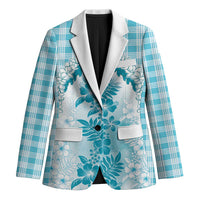 Aloha Hawaii Palaka Blazer Blue Plumeria Lei - Polynesian Pride