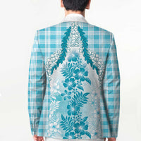 Aloha Hawaii Palaka Blazer Blue Plumeria Lei - Polynesian Pride