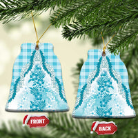 Aloha Hawaii Palaka Ceramic Ornament Blue Plumeria Lei - Polynesian Pride