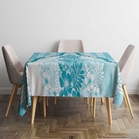 Aloha Hawaii Palaka Tablecloth Blue Plumeria Lei - Polynesian Pride