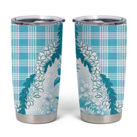 Aloha Hawaii Palaka Tumbler Cup Blue Plumeria Lei LT05 Blue - Polynesian Pride